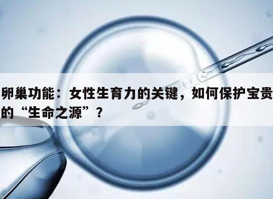 卵巢功能：女性生育力的关键，如何保护宝贵的“生命之源”？