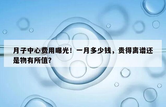 月子中心费用曝光！一月多少钱，贵得离谱还是物有所值？