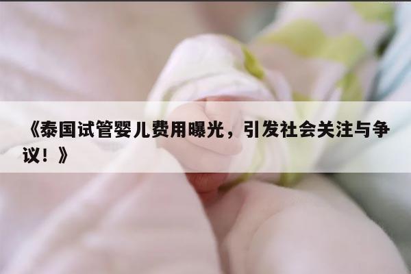 《泰国试管婴儿费用曝光，引发社会关注与争议！》