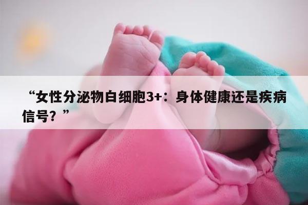 “女性分泌物白细胞3+：身体健康还是疾病信号？”