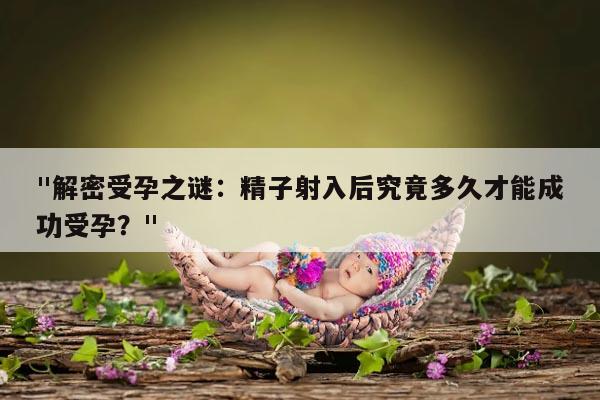 "解密受孕之谜：精子射入后究竟多久才能成功受孕？"