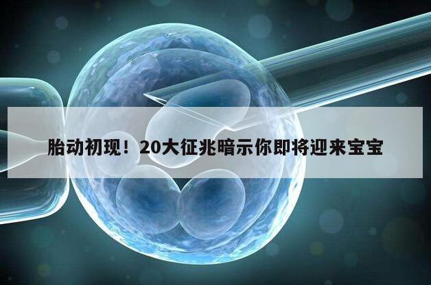 胎动初现！20大征兆暗示你即将迎来宝宝