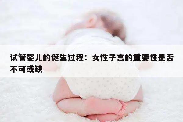 试管婴儿的诞生过程：女性子宫的重要性是否不可或缺