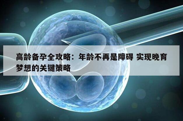 高龄备孕全攻略：年龄不再是障碍 实现晚育梦想的关键策略